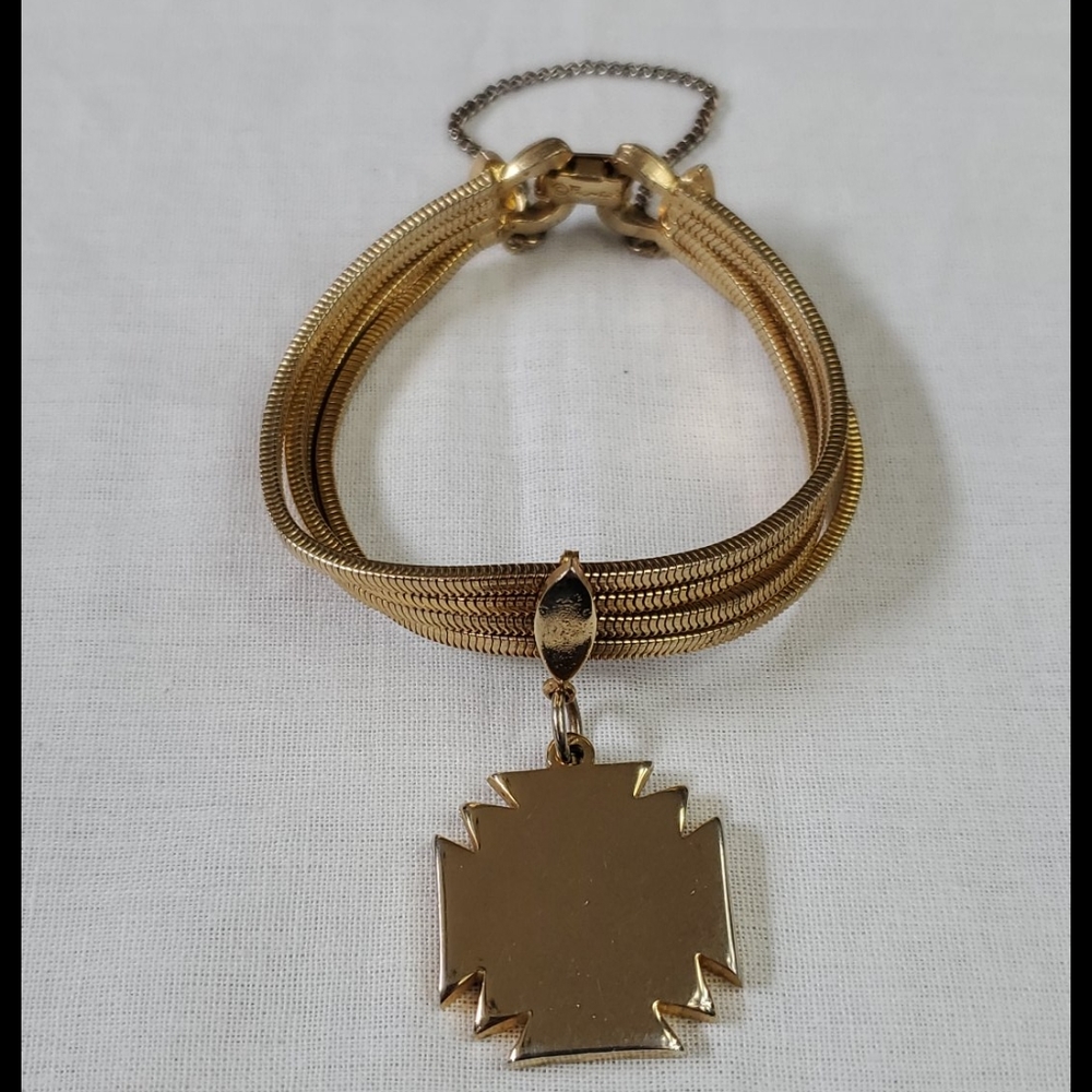 Costume gold charm bracelet
